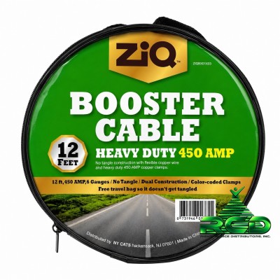 ZiQ BOOSTER CABLE 12FT 450AMP-POUCH