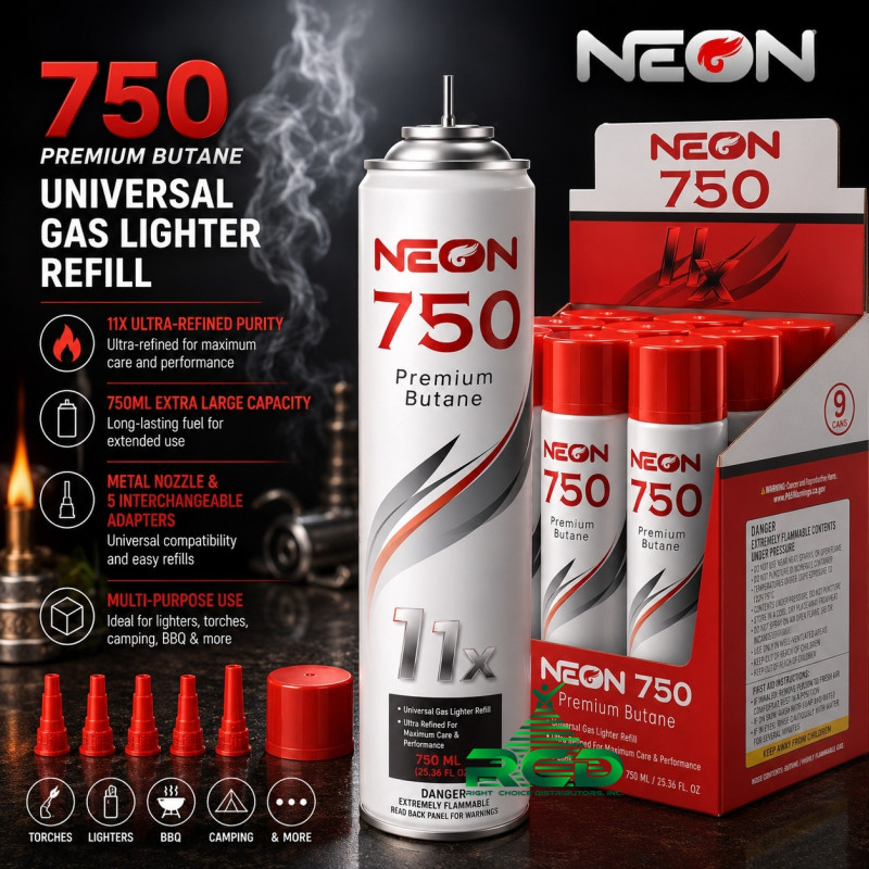 NEON 11X ULTRA REFINED PREMIUM BUTANE 750ML - RED