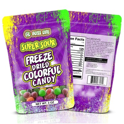 BLISS LIFE FREEZE DRIED 3OZ SUPER SOUR COLORFUL CANDY 1CT