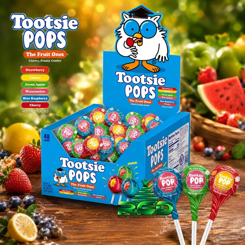 TOOTSIE POPS THE FRUIT ONES 25¢ - 48ct/ DISPLAY