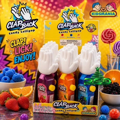 KIDSMANIA CLAP BACK LOLLIPOP - 12CT/ DISPLAY