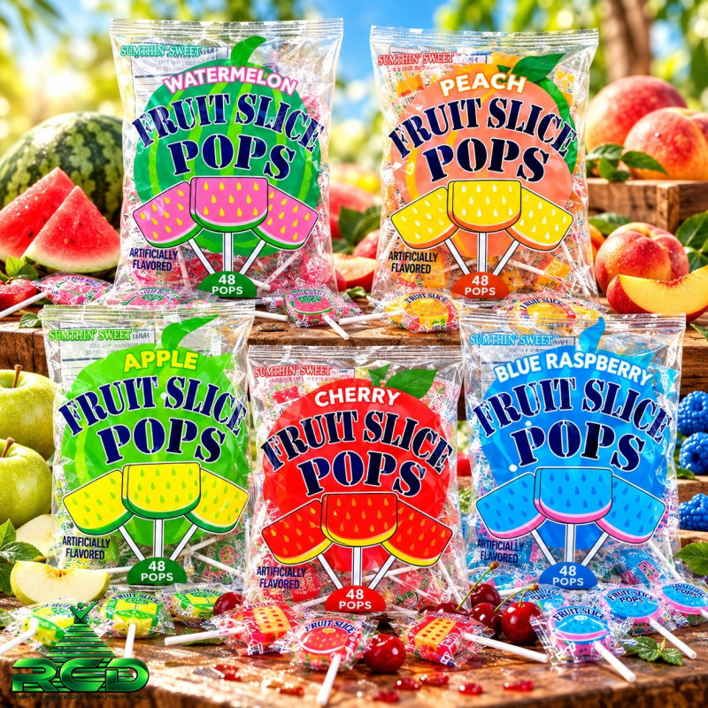 SUMTHIN SWEET FRUIT SLICE POP 48CT/PACK