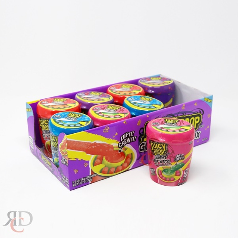 BAZOOKA JUICY DROP GUMMIES DIP N STIX 3.4OZ 8CT/PACK