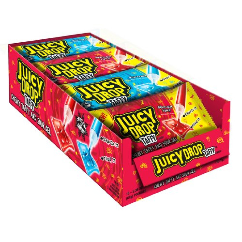 BAZOOKA JUICY DROP TAFFY 16CT/PACK