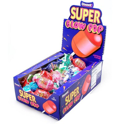 CHARMS SUPER BLOW POP BLUE CANDY 48CT/PACK