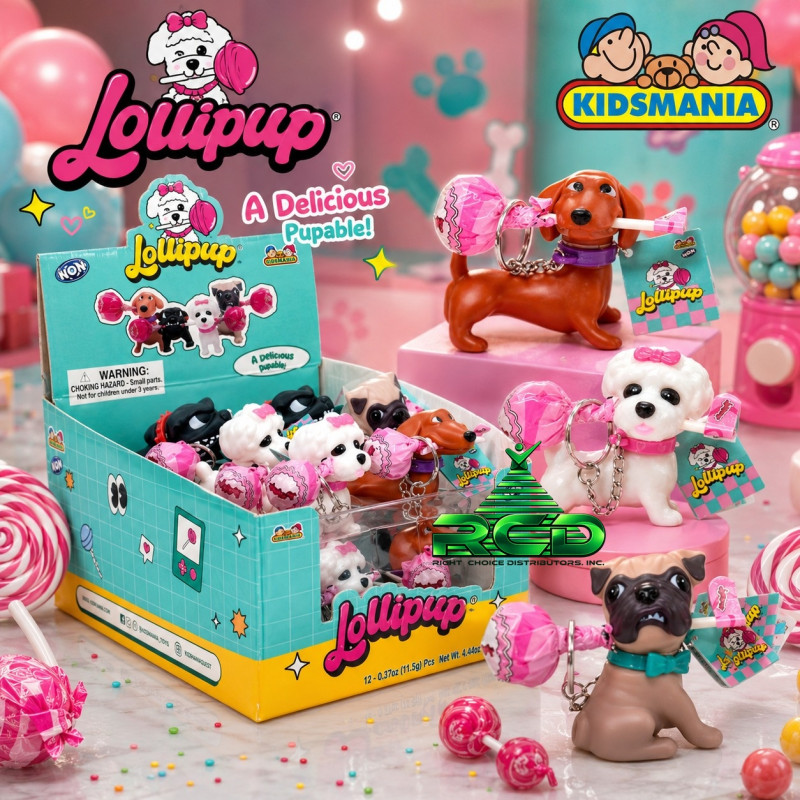 KIDSMANIA LOLLIPUP CANDY & TOY - 12CT/ DISPLAY