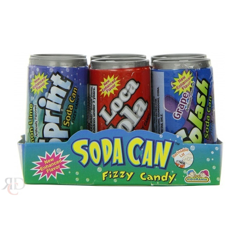 KIDSMANIA SODA CAN FIZZY CANDY 12CT/PACK