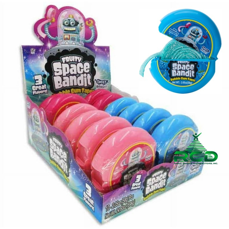 KIDSMANIA SPACE BANDIT BUBBLE GUM TAPE - 12CT/ DISPLAY