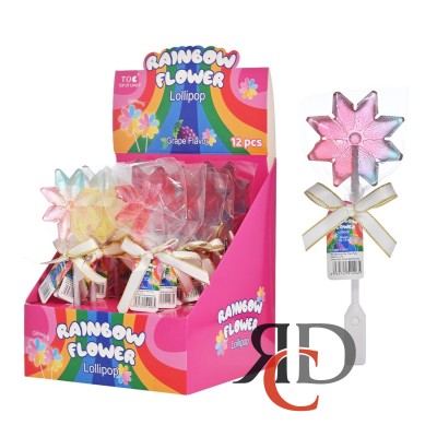 TOP OF CANDY LED CANDY RAINBOW FLOWER LOLLIPOP GRAPE FLAVOR 12CT/ DISPLAY