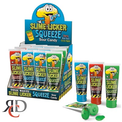 TOXIC WASTE SLIME LICKER SQUEEZE CANDY 12CT/ DISPLAY