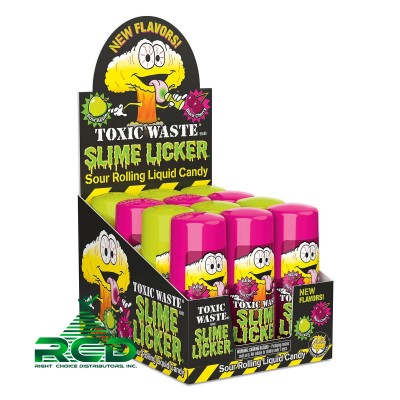 TOXIC WASTE SLIME LICKER V2.0 BLACK CHERRY/ GREEN APPLE - 12CT/ DISPLAY