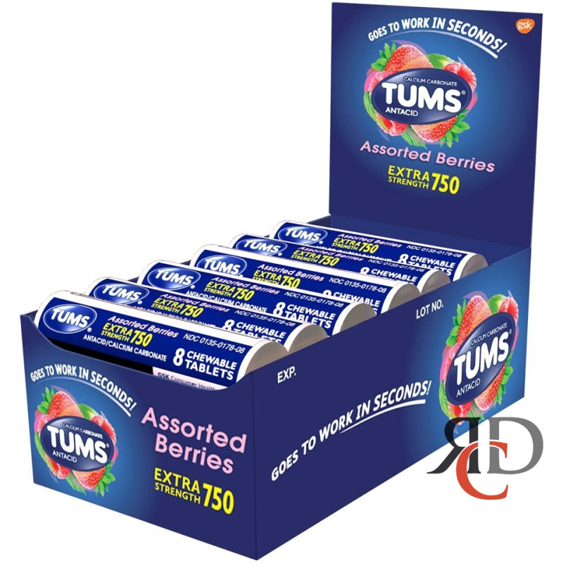 TUMS SM ASSORTED BERRY 12CT/PACK