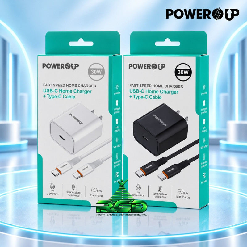 POWER UP HOME CHARGER USB-C TO USB-C 1CT