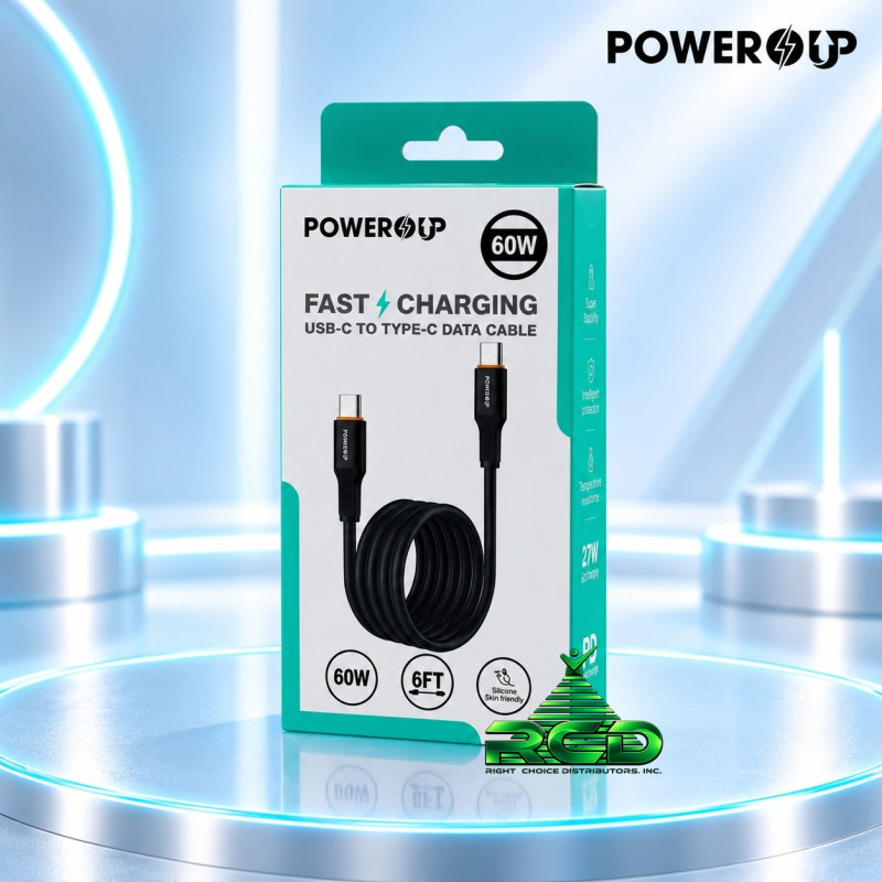 POWER UP 6FT USB-C TO USB-C DATA CABLE
