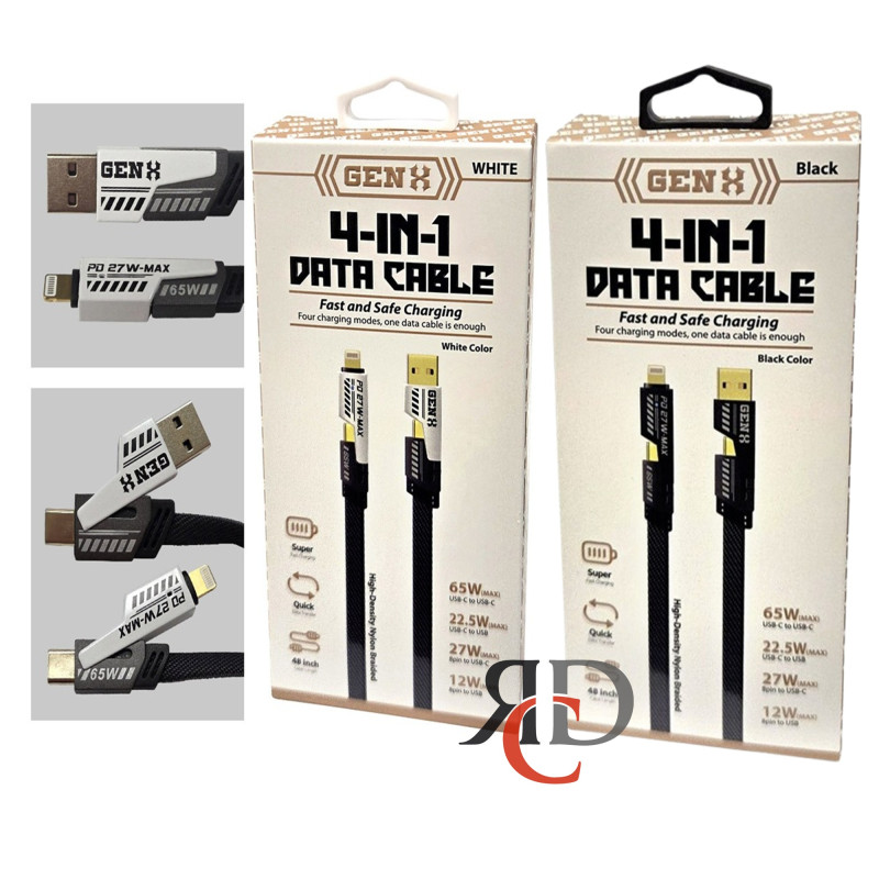 GEN X 4 IN 1 DATA CABLE 4FT