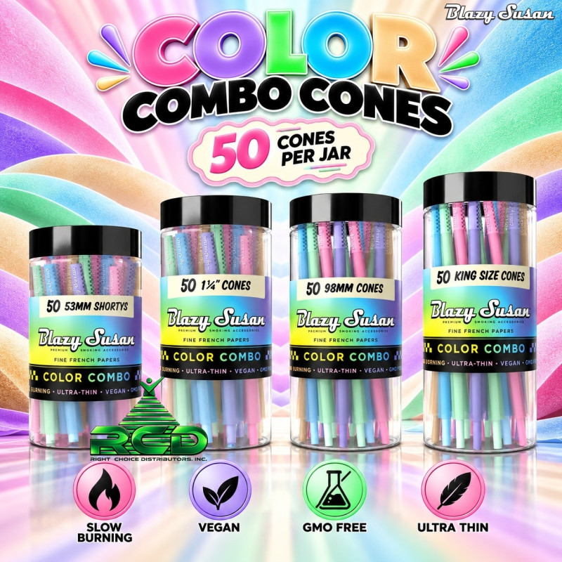 BLAZY SUSAN COMBO CONES 50CT/ JAR