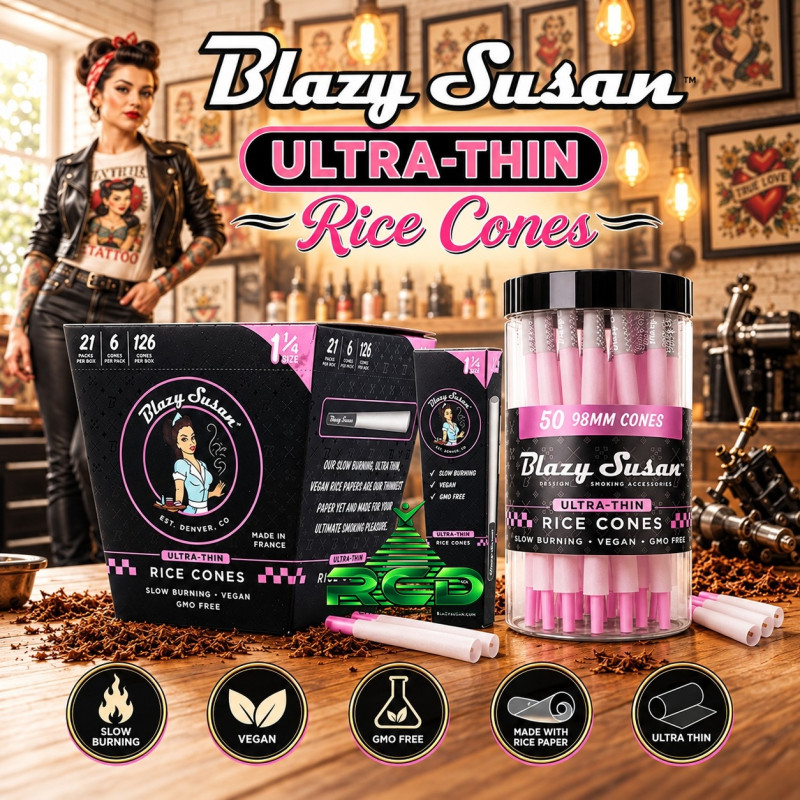 BLAZY SUSAN ULTRA THIN RICE PRE ROLLED CONES