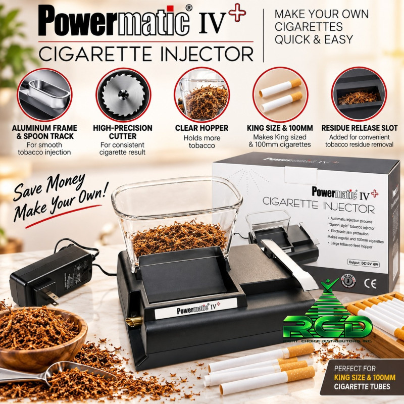 POWERMATIC 4 + CIG. INJECTOR FOR KINGS OR 100'S 1CT