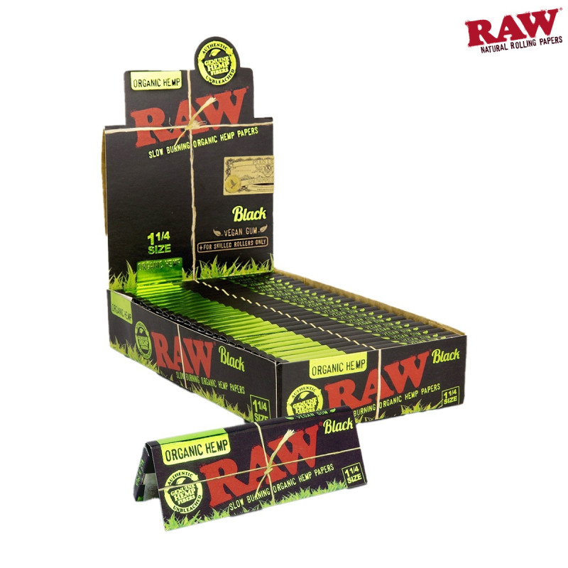 RAW BLACK ORGANIC 1 1/4 24CT/PACK
