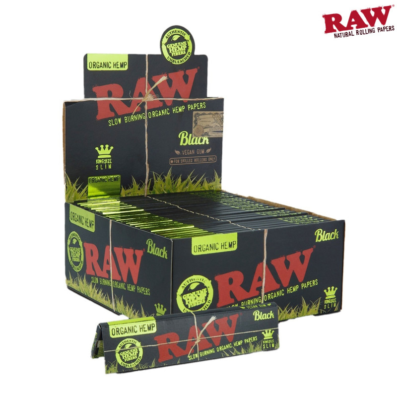 RAW BLACK ORGANIC KING SLIM 32CT/PACK