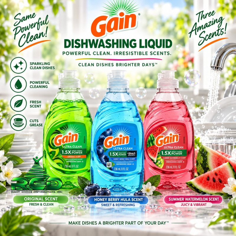 GAIN DISHWASH LIQUID 8OZ 1CT