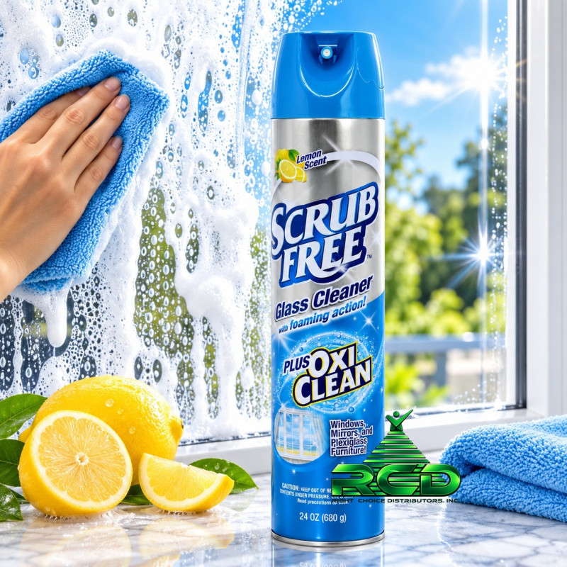 SCRUB FREE 24oz FOAMING GLASS CLEANER + OXI-CLEAN 1CT