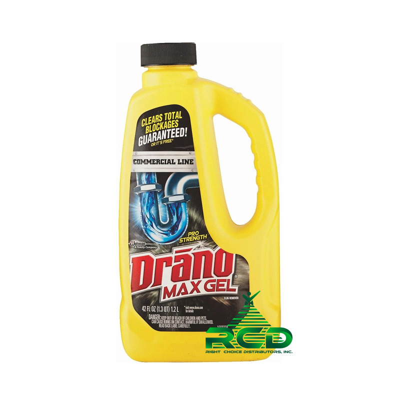 SC JOHNSON DRANO 42 OZ. MAX GEL CLOG REMOVER - YELLOW