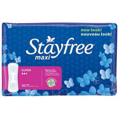 STAYFREE SUPER MAXI PADS (PACK OF 10)