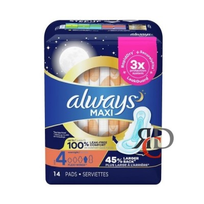 ALWAYS MAXI OVERNIGHT (SIZE 4) 14 CT/PACK
