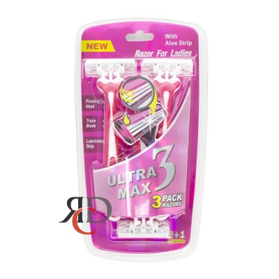 ULTRA MAX WOMEN RAZOR 3 PINK - 3CT/PACK ULTRA MAX WOMEN RAZOR 3 PINK - 3CT/PACK
