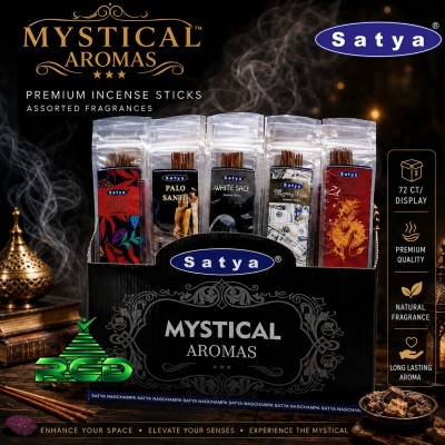 SATYA INCENSE MYSTICAL AROMAS 72CT/ DISPLAY