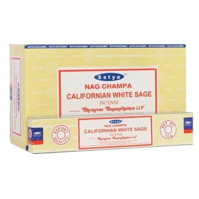 SATYA CALIFORNIA WHITE SAGE INCENSE 12CT/ PACK