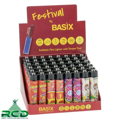 BASIX LIGHTERS 48CT - FESTIVAL FLOWER POWER