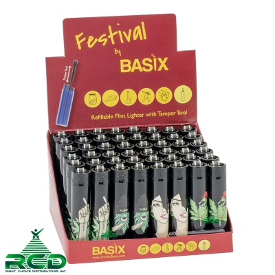 BASIX LIGHTERS 48CT - FESTIVAL ADDICTED