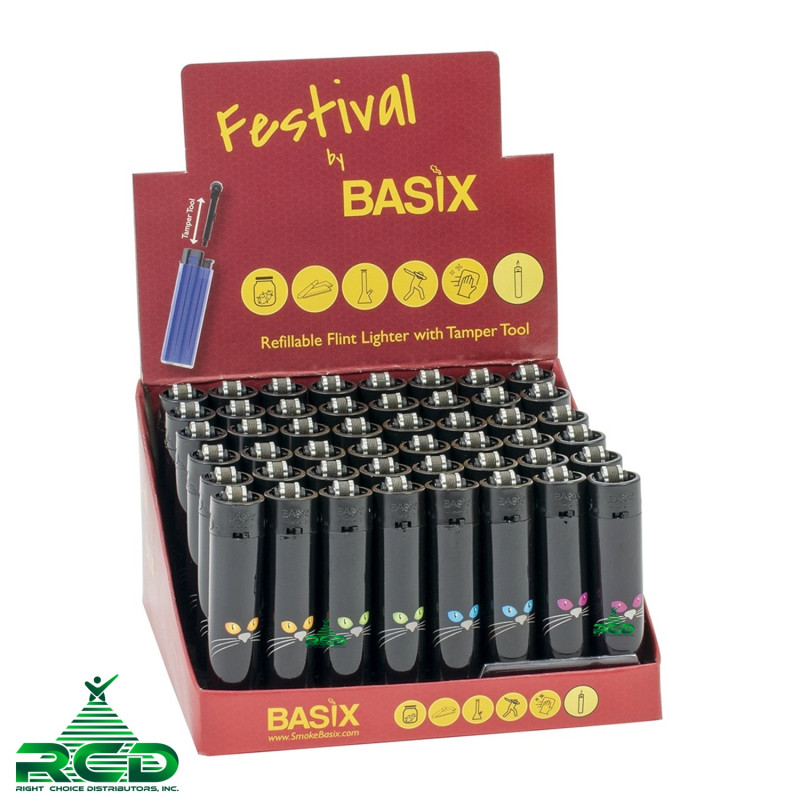 BASIX LIGHTERS 48CT - FESTIVAL CAT EYES