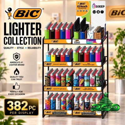 BIC LIGHTER 8 TIER PRE.PACK BIC WIRE RACK 382PC - BIC32