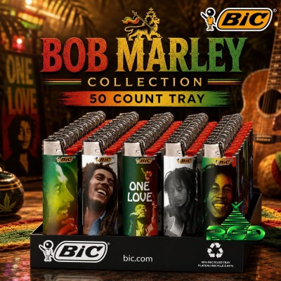 BIC LIGHTER BOB MARLEY 50CT/ TRAY