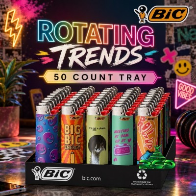BIC LIGHTER ROTATING TRENDS BIC73 - 50CT/ DISPLAY