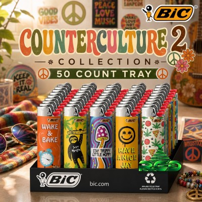 BIC LIGHTER COUNTERCULTURE VERSION-2 - BIC79 50CT/ DISPLAY