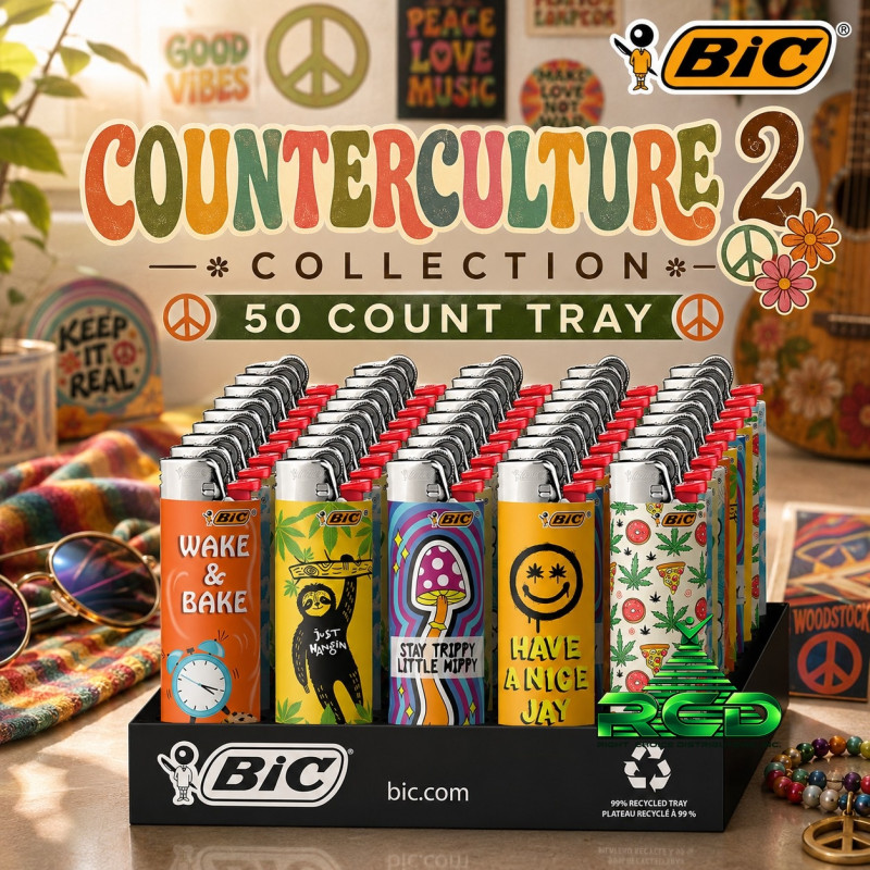 BIC LIGHTER COUNTERCULTURE VERSION-2 - BIC79 50CT/ DISPLAY