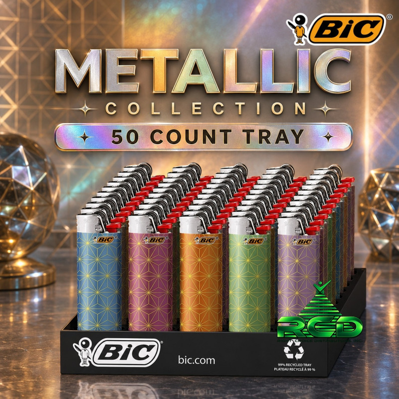 BIC LIGHTER METALLIC - BIC80 50CT/ DISPLAY