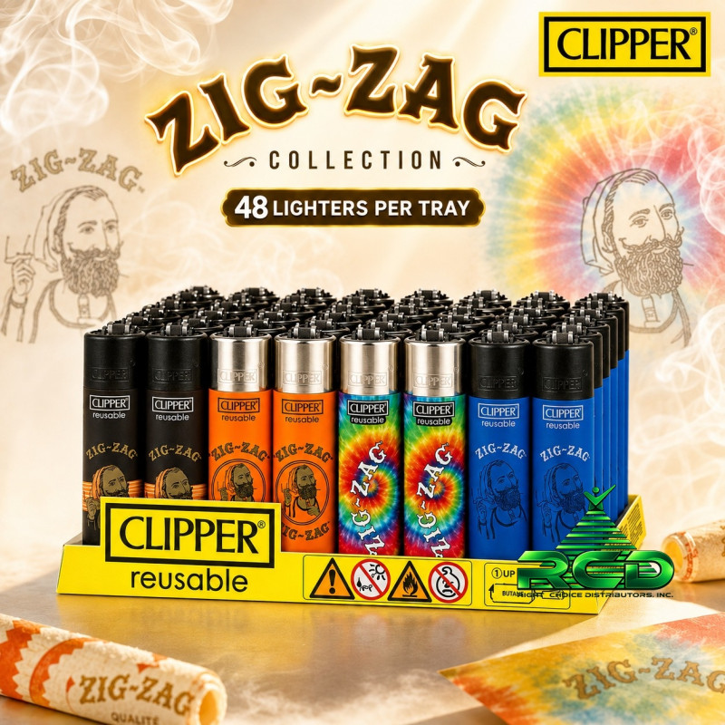 CLIPPER LIGHTER PRINTED 48CT/ DISPLAY - ZIG ZAG COLLECTION 2 