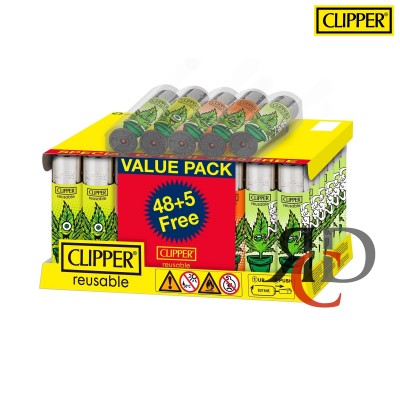 CLIPPER LIGHTER PRINTED LARGE 48CT+5CT/ DISPLAY - HIPPIE ...