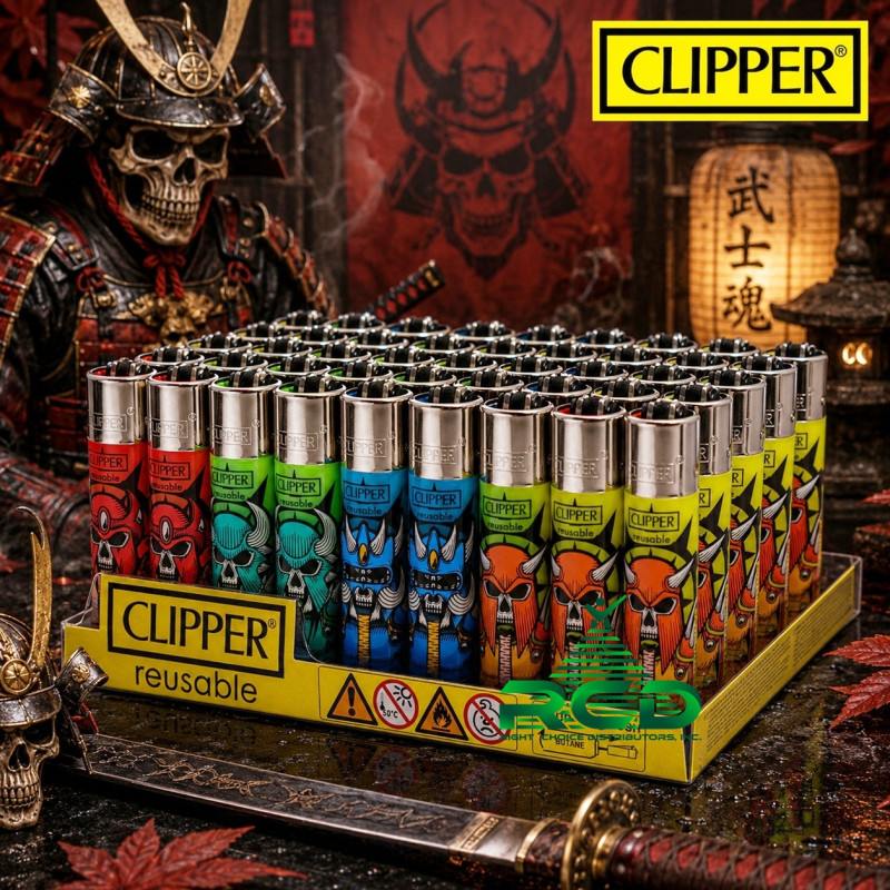CLIPPER LIGHTER SKULL 48CT/ DISPLAY