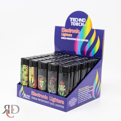 TECHNO TORCH LIGHTERS 50CT/DISPLAY