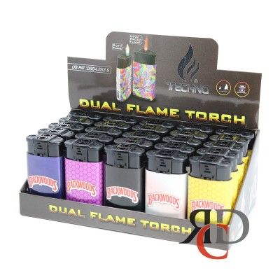TECHNO TORCH DUAL FLAME TORCH 25CT/DISPLAY
