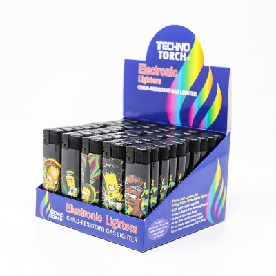 TECHNO TORCH LIGHTERS 50CT/DISPLAY LIGHTER21