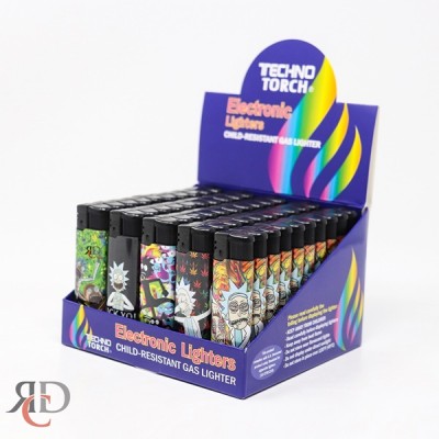 TECHNO TORCH LIGHTERS 50CT/DISPLAY RM