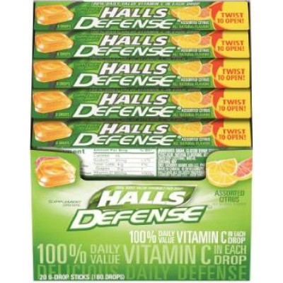 HALLS DEFENSE VITAMIN C STRAWBERRY 20CT/PACK