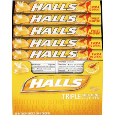 HALLS HONEY & LEMON 20CT/PACK